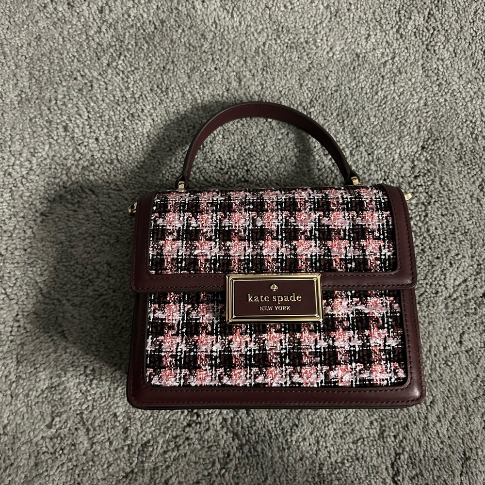 Kate Spade Burgundy Tweed crossbody